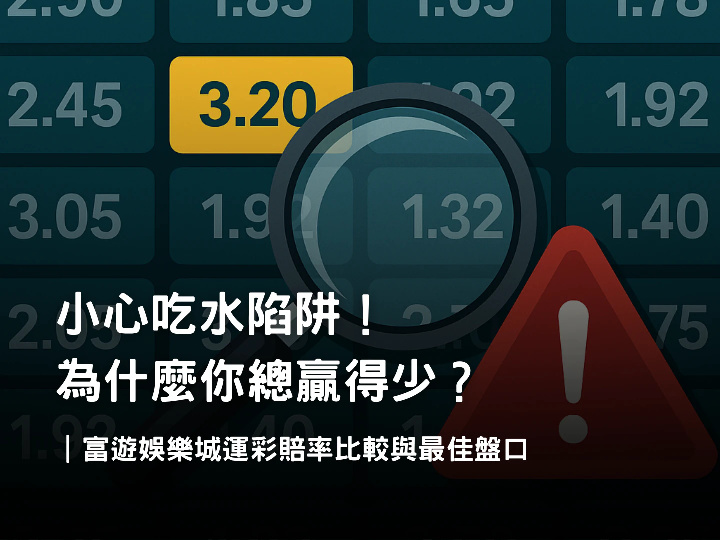 運彩賠率比較全攻略|找到最佳盤口避免娛樂城吃水